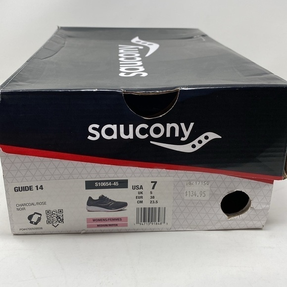 Saucony Guide 14 Women's Running Charcoal, Rose S10654-45 - Picture 7 of 7